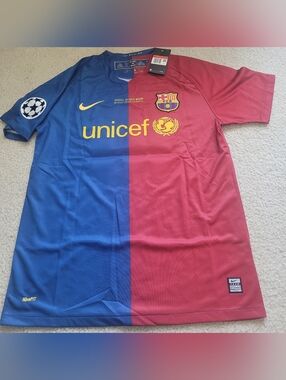 Nike FC Barcelona Lionel Messi #10 League Final 2009  Soccer Jersey  Men L
